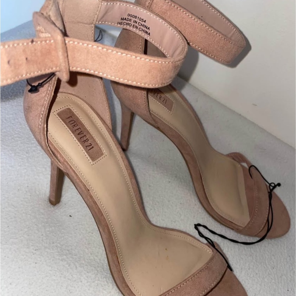 Forever 21 Tan Heels Ankle Strap Stiletto